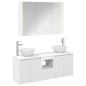 Preview: Badezimmerschrank-Set 4 stk. Weiß Holzwerkstoff