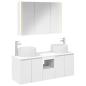 Preview: Badezimmerschrank-Set 4 stk. Weiß Holzwerkstoff