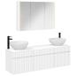 Preview: Badezimmerschrank-Set 4 stk. Weiß Holzwerkstoff