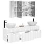 Preview: Badezimmerschrank-Set 4 stk. Weiß Holzwerkstoff
