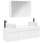 Preview: Badezimmerschrank-Set 4 stk. Weiß Holzwerkstoff
