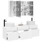 Preview: Badezimmerschrank-Set 4 stk. Weiß Holzwerkstoff