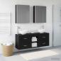 Preview: ARDEBO.de - Badezimmerschrank-Set 5 stk. Schwarze Eiche Holzwerkstoff