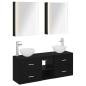 Preview: Badezimmerschrank-Set 5 stk. Schwarze Eiche Holzwerkstoff