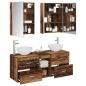 Preview: Badezimmermöbel-Set 5 stk. Altholz Ingenieurholz und Glas