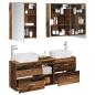 Preview: Badezimmermöbel-Set 5 stk. Altholz Ingenieurholz und Glas