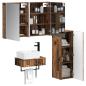 Preview: Badezimmermöbel-Set 4 stk. Altholz Ingenieurholz und Glas