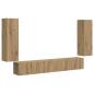 Preview: TV-Wandregal-Set 4 stk. Artisan-Eiche Holzwerkstoff