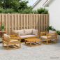 Preview: ARDEBO.de - 5-teiliges Garten-Lounge-Set Modular Natur Massivholz Akazie