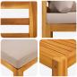 Preview: 9-teiliges Garten-Lounge-Set, modular Natur Massivholz Akazie