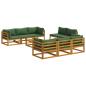 Preview: 9-teiliges Garten-Lounge-Set, modular Natur Massivholz Akazie