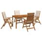 Preview: 5-Piece Garden Dining Set Natur Massivholz Akazie