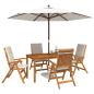 Preview: 5-Piece Garden Dining Set Natur Massivholz Akazie