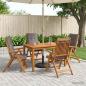 Preview: ARDEBO.de - 5-Piece Garden Dining Set Natur Massivholz Akazie