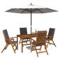 Preview: 5-Piece Garden Dining Set Natur Massivholz Akazie