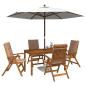 Preview: 5-Piece Garden Dining Set Natur Massivholz Akazie