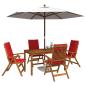 Preview: 5-Piece Garden Dining Set Natur Massivholz Akazie