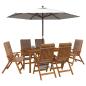 Preview: 7-Piece Garden Dining Set Natur Massivholz Akazie