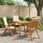 Preview: ARDEBO.de - 5-teiliges Garten-Esszimmer-Set Natur Massivholz Akazie