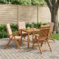 Preview: ARDEBO.de - 5-teiliges Garten-Esszimmer-Set Natur Massivholz Akazie