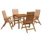 Preview: 5-teiliges Garten-Esszimmer-Set Natur Massivholz Akazie