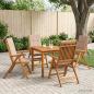 Preview: ARDEBO.de - 5-teiliges Garten-Esszimmer-Set Natur Massivholz Akazie