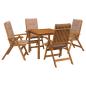 Preview: 5-teiliges Garten-Esszimmer-Set Natur Massivholz Akazie