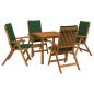 Preview: 5-teiliges Garten-Esszimmer-Set Natur Massivholz Akazie