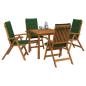 Preview: 5-teiliges Garten-Esszimmer-Set Natur Massivholz Akazie
