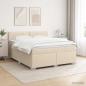 Preview: Boxspringbett mit Matratze und LED Creme 160 x 200 cm Stoff