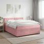 Preview: ARDEBO.de - Boxspringbett mit Matratze mit Kopfteil Rosa 140 x 190 cm Samt