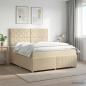Preview: ARDEBO.de - Boxspringbett mit Matratze Creme 160 x 200 cm Stoff