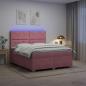 Preview: ARDEBO.de - Boxspringbett mit Matratze mit Kopfteil Rosa 140 x 200 cm Samt