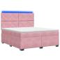 Preview: Boxspringbett mit Matratze mit Kopfteil Rosa 140 x 200 cm Samt