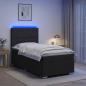 Preview: ARDEBO.de - LED Boxspringbett mit Matratze Schwarz 90 x 200 cm Stoff