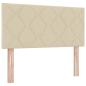 Preview: Ottoman Bett mit Matratze mit Kopfteil Creme 100 x 200 cm Stoff
