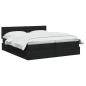 Preview: Ottoman Bett mit Matratze mit Kopfteil 2 Stk. Schwarz Stoff