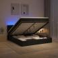 Preview: ARDEBO.de - Ottoman-Bett mit Matratze und LED Schwarz 180 x 200 cm Stoff