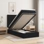 Preview: ARDEBO.de - Ottoman Bett mit Matratze Schwarz 90 x 200 cm Stoff