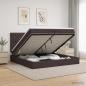 Preview: ARDEBO.de - Ottoman Bett mit Matratze Dunkelbraun 200 x 200 cm Stoff