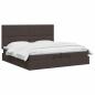 Preview: Ottoman Bett mit Matratze Dunkelbraun 200 x 200 cm Stoff