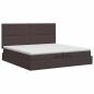Preview: Ottoman Bett mit Matratze Dunkelbraun 200 x 200 cm Stoff