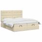 Preview: Ottoman Bett mit Matratze mit Kopfteil 2 Stk. Creme Stoff