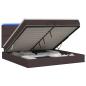 Preview: Ottoman-Bett mit Matratze und LED Dunkelbraun 200 x 200 cm