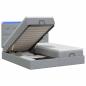 Preview: Ottoman-Bett mit Matratze und LED Hellgrau 200 x 200 cm Stoff