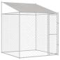 Preview: Hundekäfig mit Dach Silber 200 x 200 x 258 cm Stahl und PE