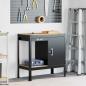 Preview: ARDEBO.de - Werkbank mit Regal Schwarz 90 x 49 x 91 cm Sperrholz und Metall