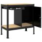 Preview: Werkbank mit Regal Schwarz 90 x 49 x 91 cm Sperrholz und Metall