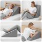 Preview: ARDEBO.de - Beinkissen 60 x 50 x 30 cm Weich Viscoschaum Grau