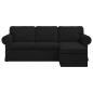 Preview: Sofa Schwarz 215 x 138 x 80 cm Stoff